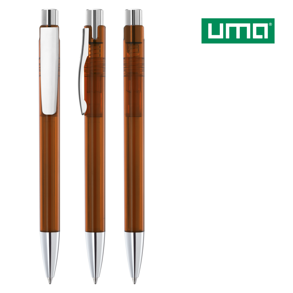 UMA CANDY transparent M SI Druckkugelschreiber – Braun