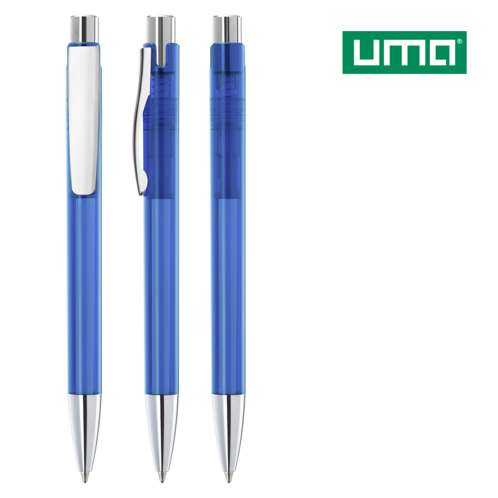 UMA CANDY transparent M SI Druckkugelschreiber – Dunkelblau