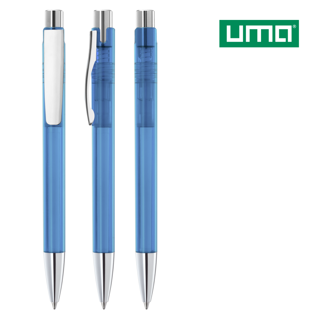 UMA CANDY transparent M SI Druckkugelschreiber – Hellblau