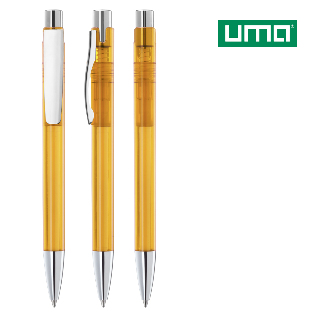 UMA CANDY transparent M SI Druckkugelschreiber – Ocker