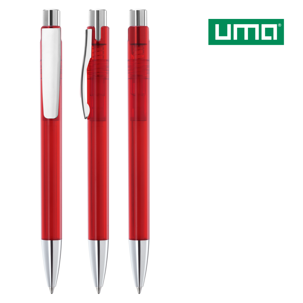 UMA CANDY transparent M SI Druckkugelschreiber – Rot