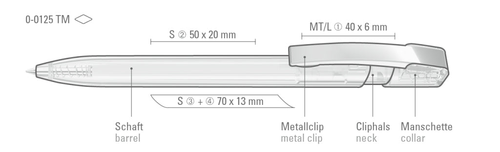 UMA SKY transparent M Druckkugelschreiber – Druckskizze