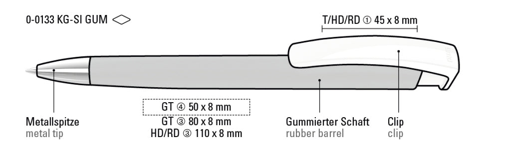 UMA TRINITY KG SI GUM Druckkugelschreiber – Druckskizze