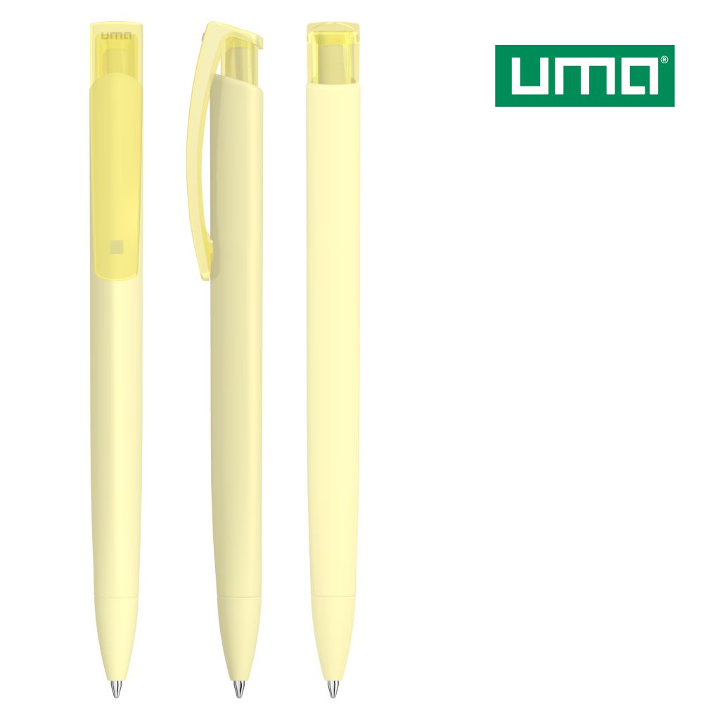 UMA TRINITY K transparent GUM Druckkugelschreiber – Pastell gelb