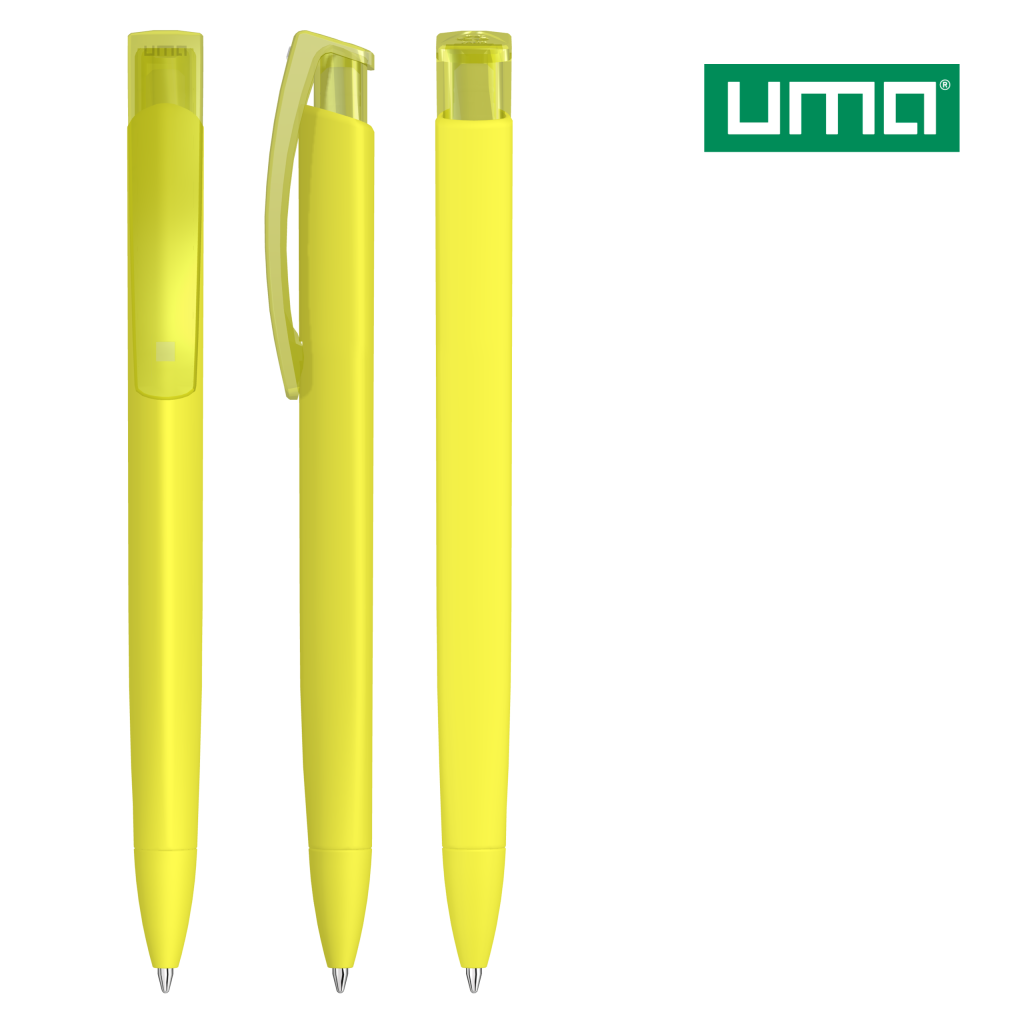 UMA TRINITY K transparent RECY Druckkugelschreiber – Gelb