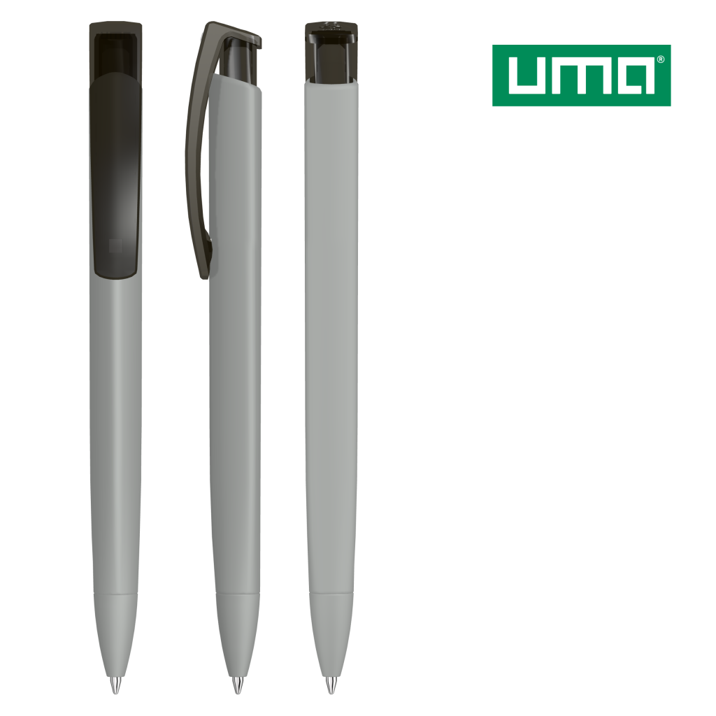 UMA TRINITY K transparent RECY Druckkugelschreiber – Grau