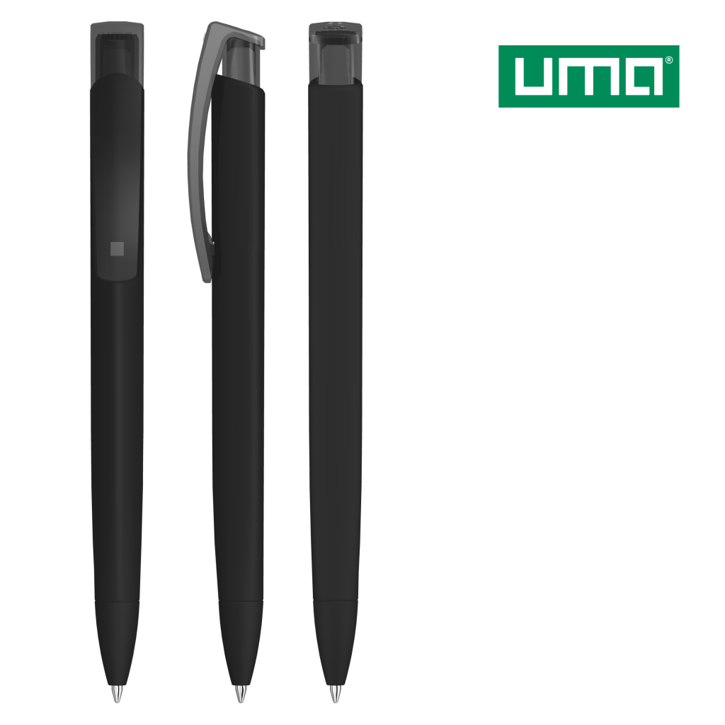 UMA TRINITY K transparent RECY Druckkugelschreiber – Schwarz
