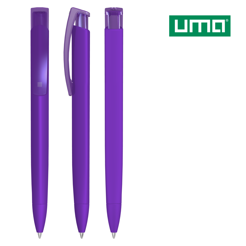 UMA TRINITY K transparent RECY Druckkugelschreiber – Violett