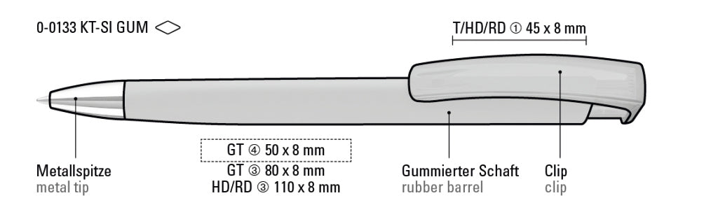 UMA TRINITY K transparent SI GUM Druckkugelschreiber – Druckskizze
