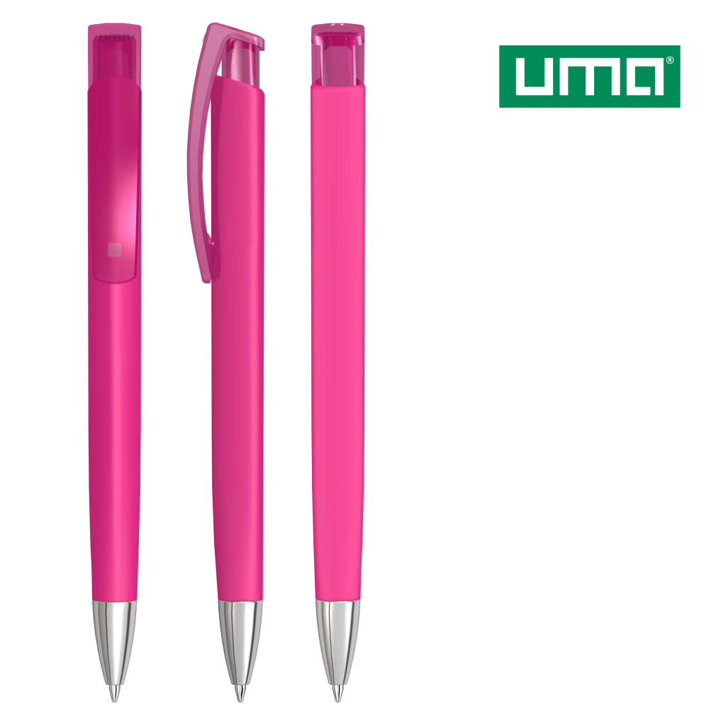 UMA TRINITY K transparent SI GUM Druckkugelschreiber – Magenta