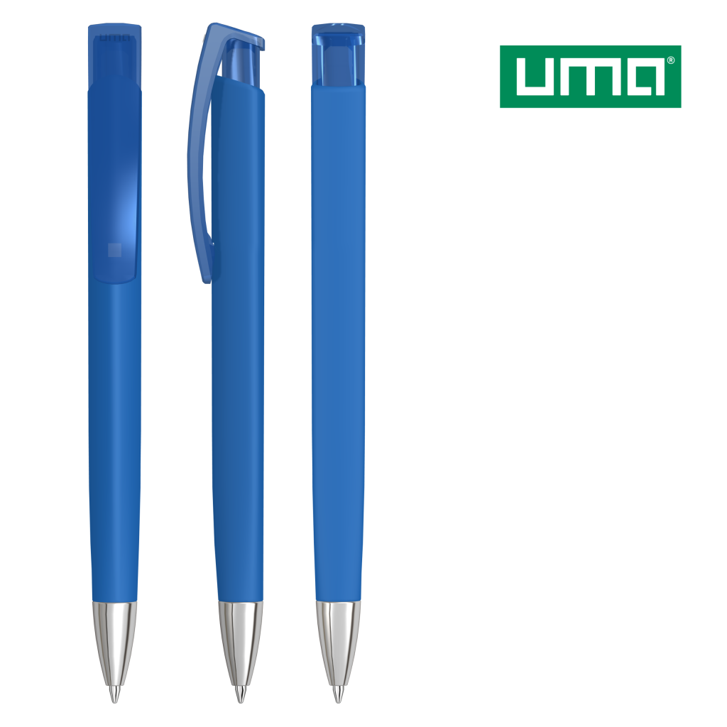 UMA TRINITY K transparent SI GUM Druckkugelschreiber – Mittelblau