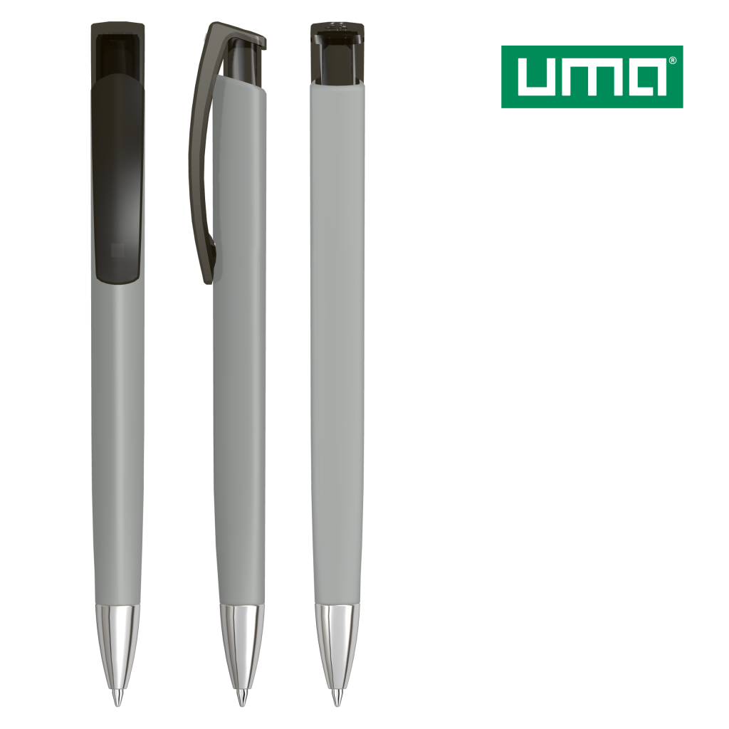 UMA TRINITY K transparent SI RECY Druckkugelschreiber – Grau