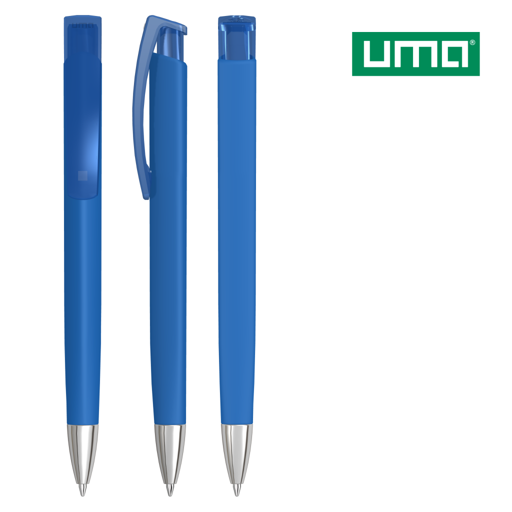 UMA TRINITY K transparent SI RECY Druckkugelschreiber – Mittelblau