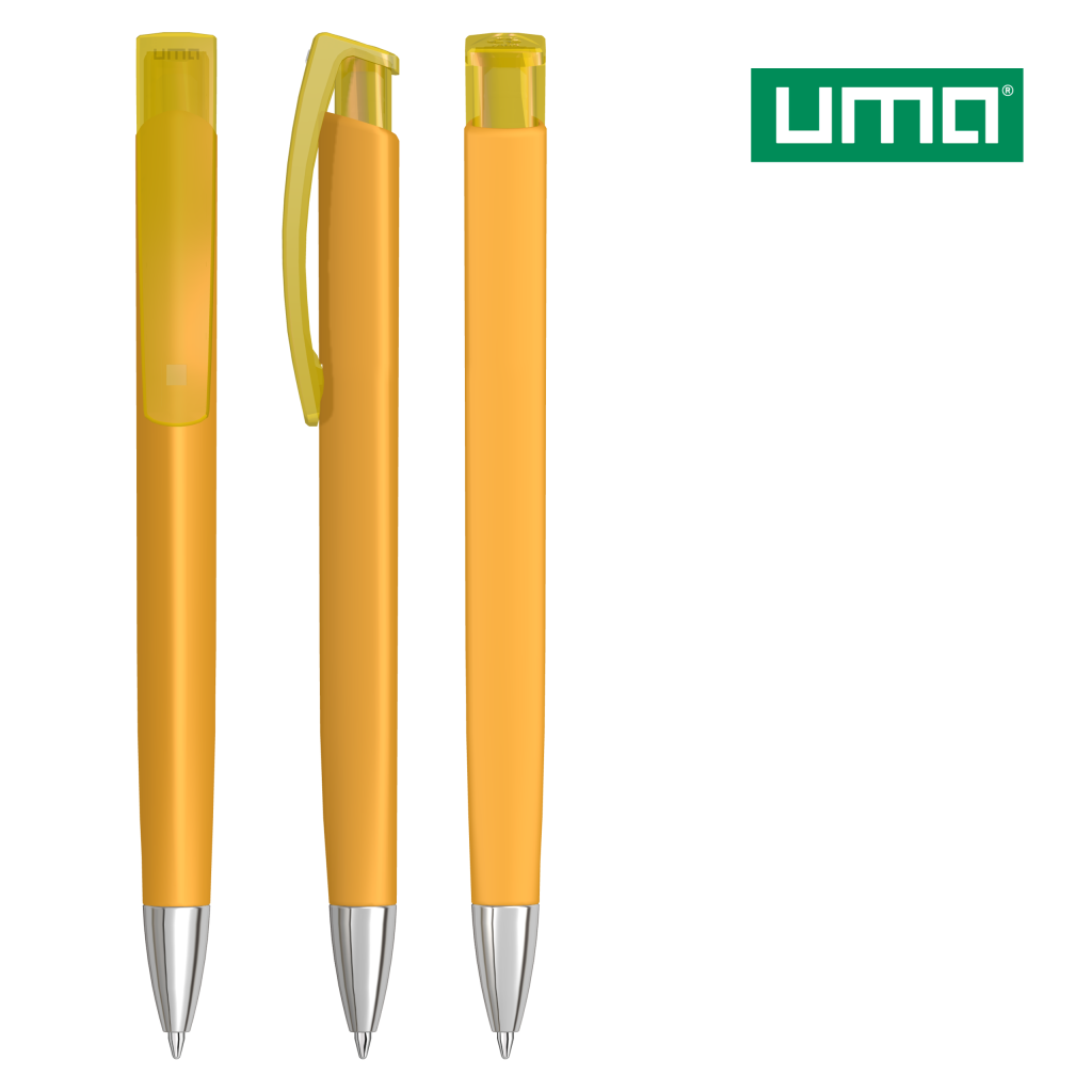 UMA TRINITY K transparent SI RECY Druckkugelschreiber – Ocker