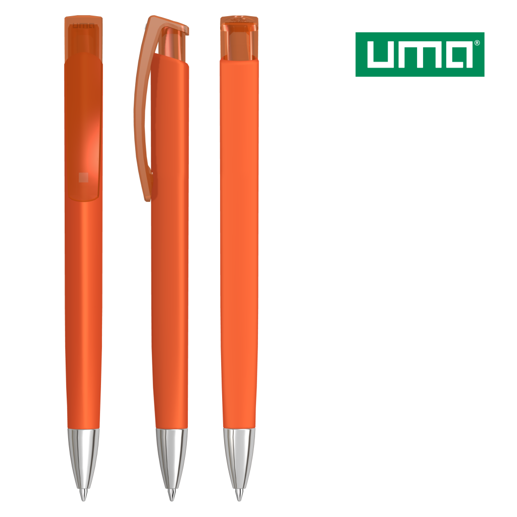 UMA TRINITY K transparent SI RECY Druckkugelschreiber – Orange