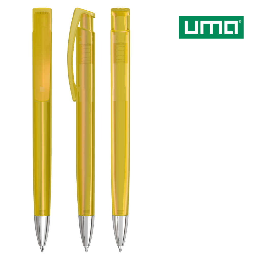 UMA TRINITY transparent SI Druckkugelschreiber – Ocker