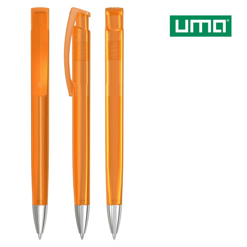 UMA TRINITY transparent SI Druckkugelschreiber – Orange