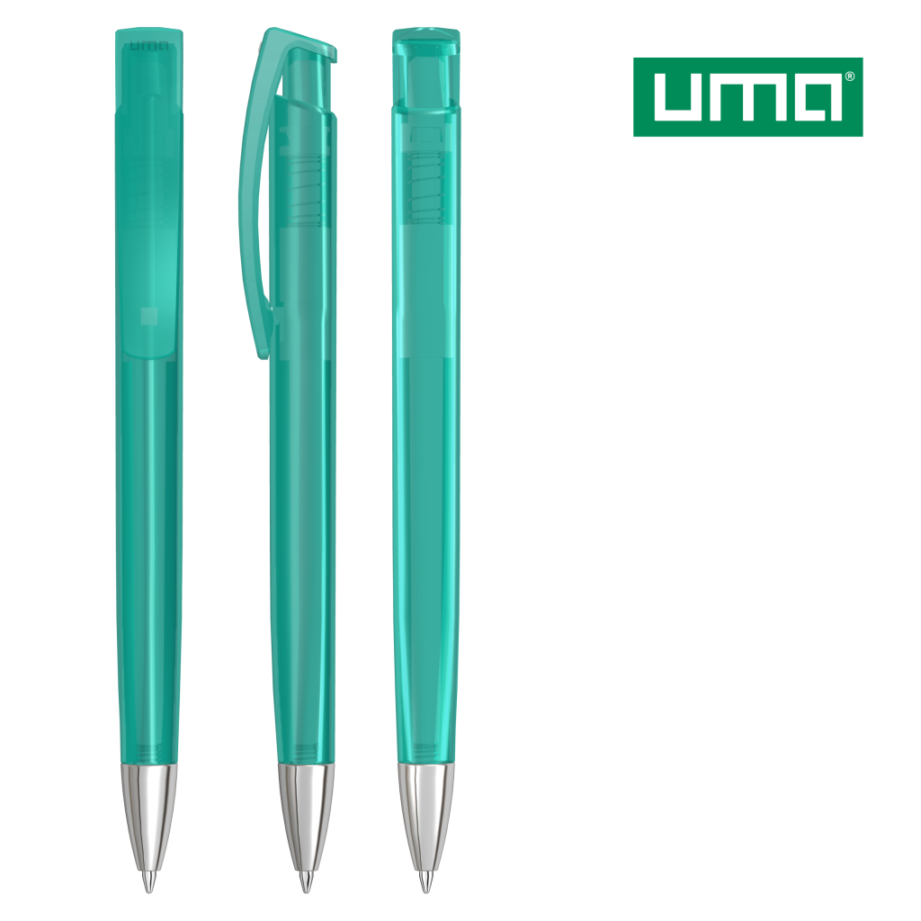 UMA TRINITY transparent SI Druckkugelschreiber – Petrol