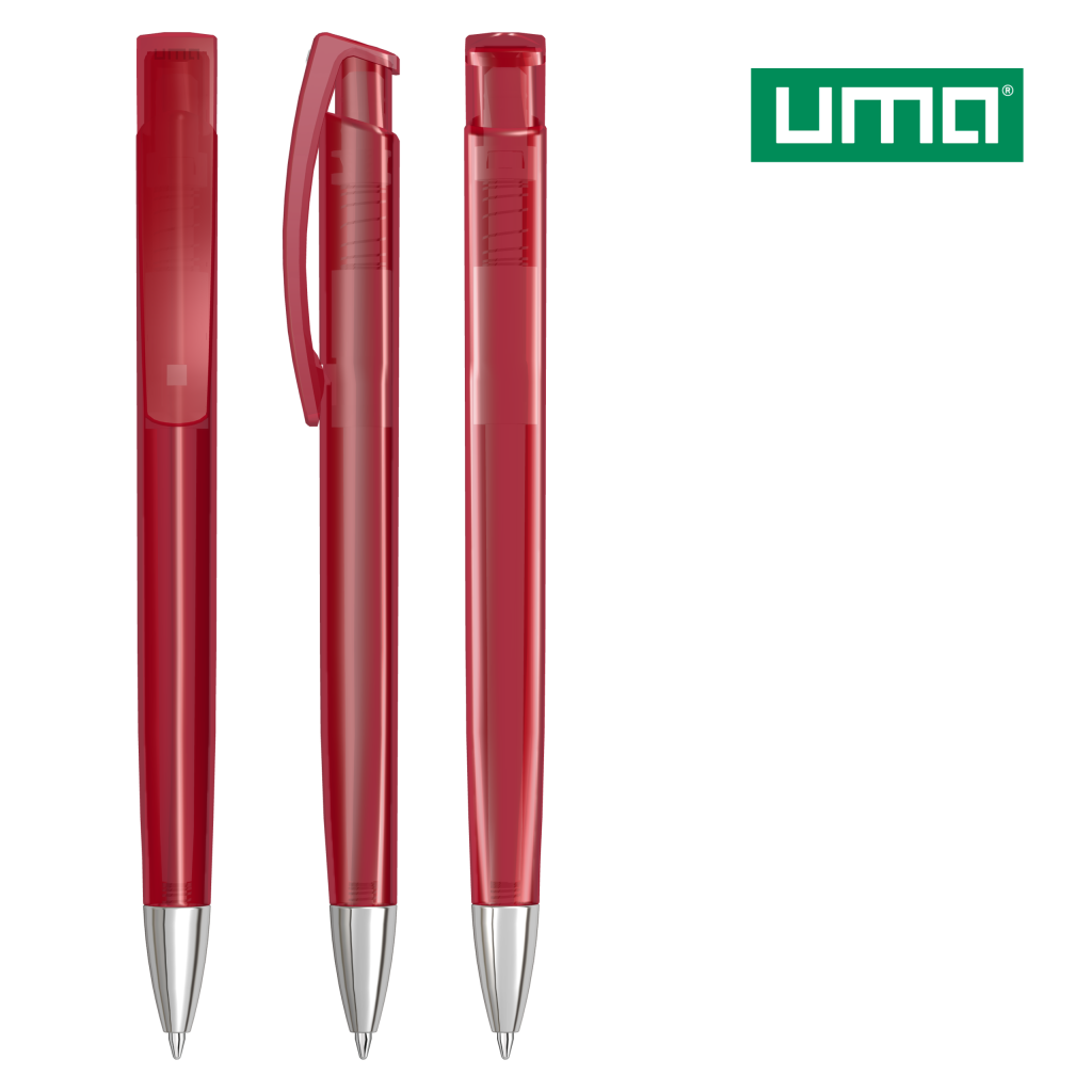 UMA TRINITY transparent SI Druckkugelschreiber – Rot