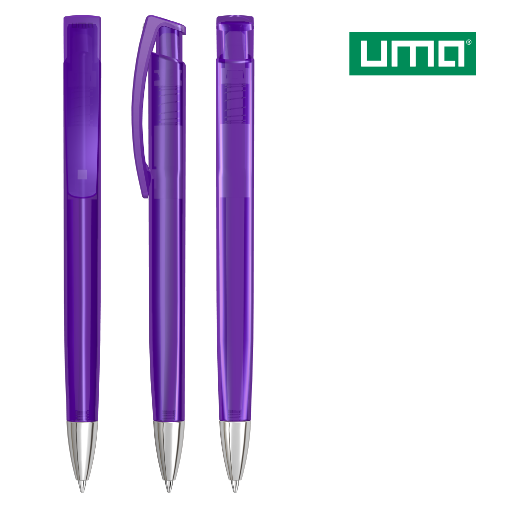 UMA TRINITY transparent SI Druckkugelschreiber – Violett