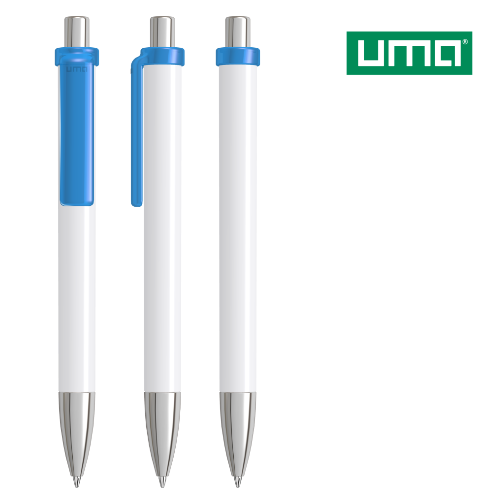 UMA FASHION K transparent SI Druckkugelschreiber – Hellblau