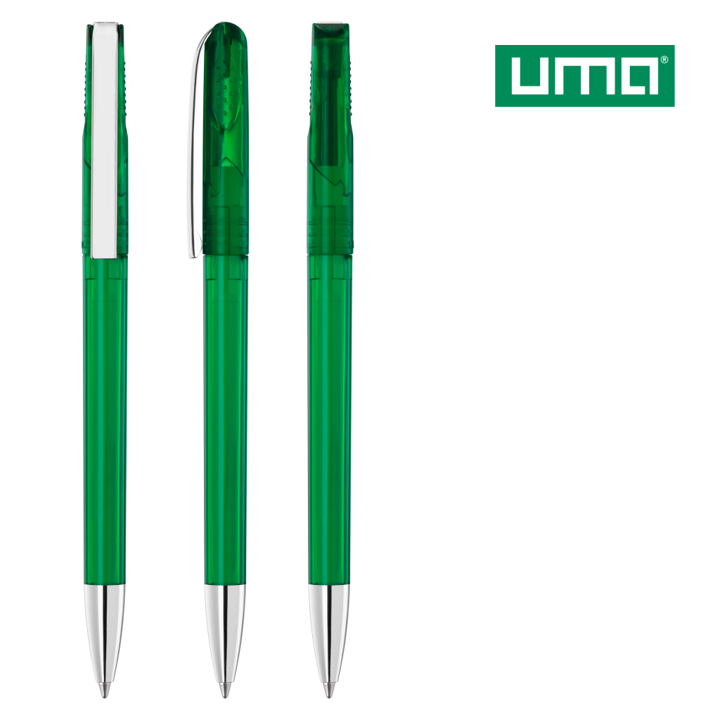 UMA PUR transparent SI Drehkugelschreiber – Dunkelgrün