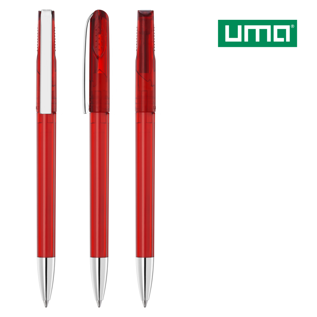 UMA PUR transparent SI Drehkugelschreiber – Rot