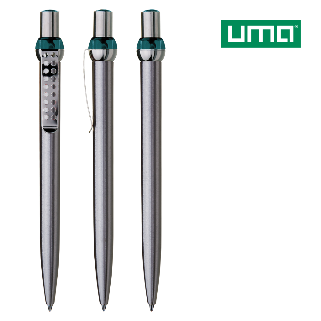 UMA RONDO chrom L Druckkugelschreiber – Petrol