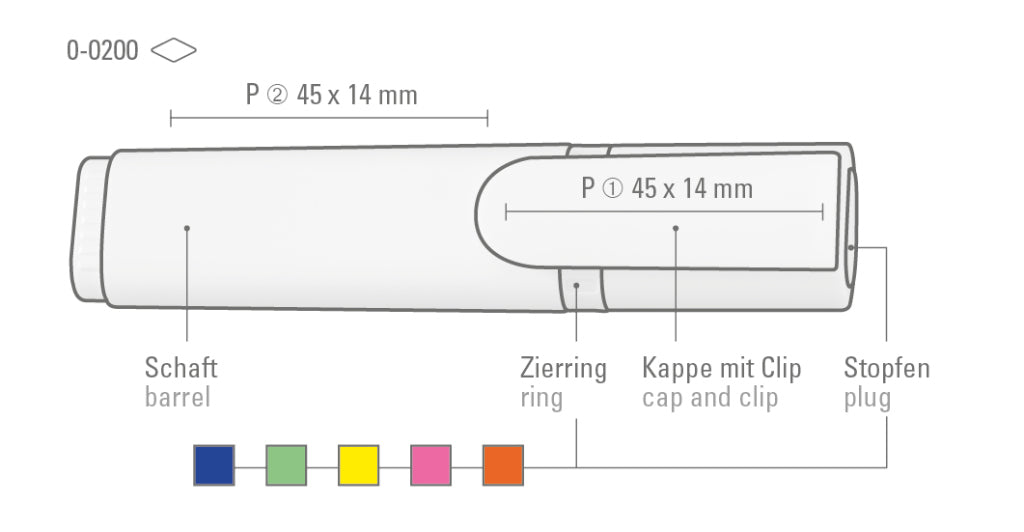 UMA TEXTMARKER 2er-Set – Druckskizze