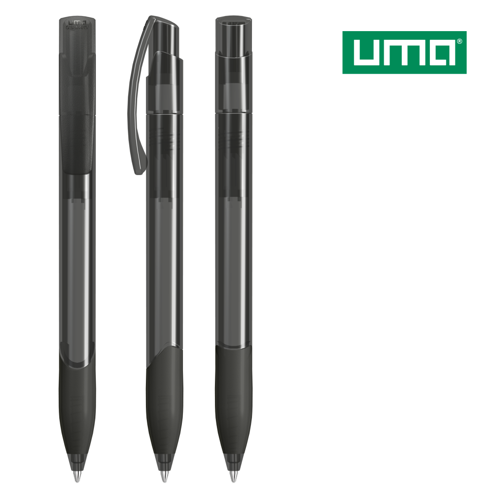 UMA OMEGA grip transparent Druckkugelschreiber – Anthrazit