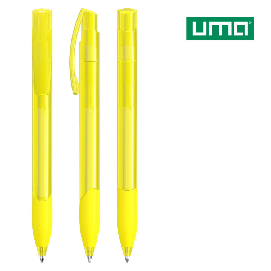 UMA OMEGA grip transparent Druckkugelschreiber – Gelb