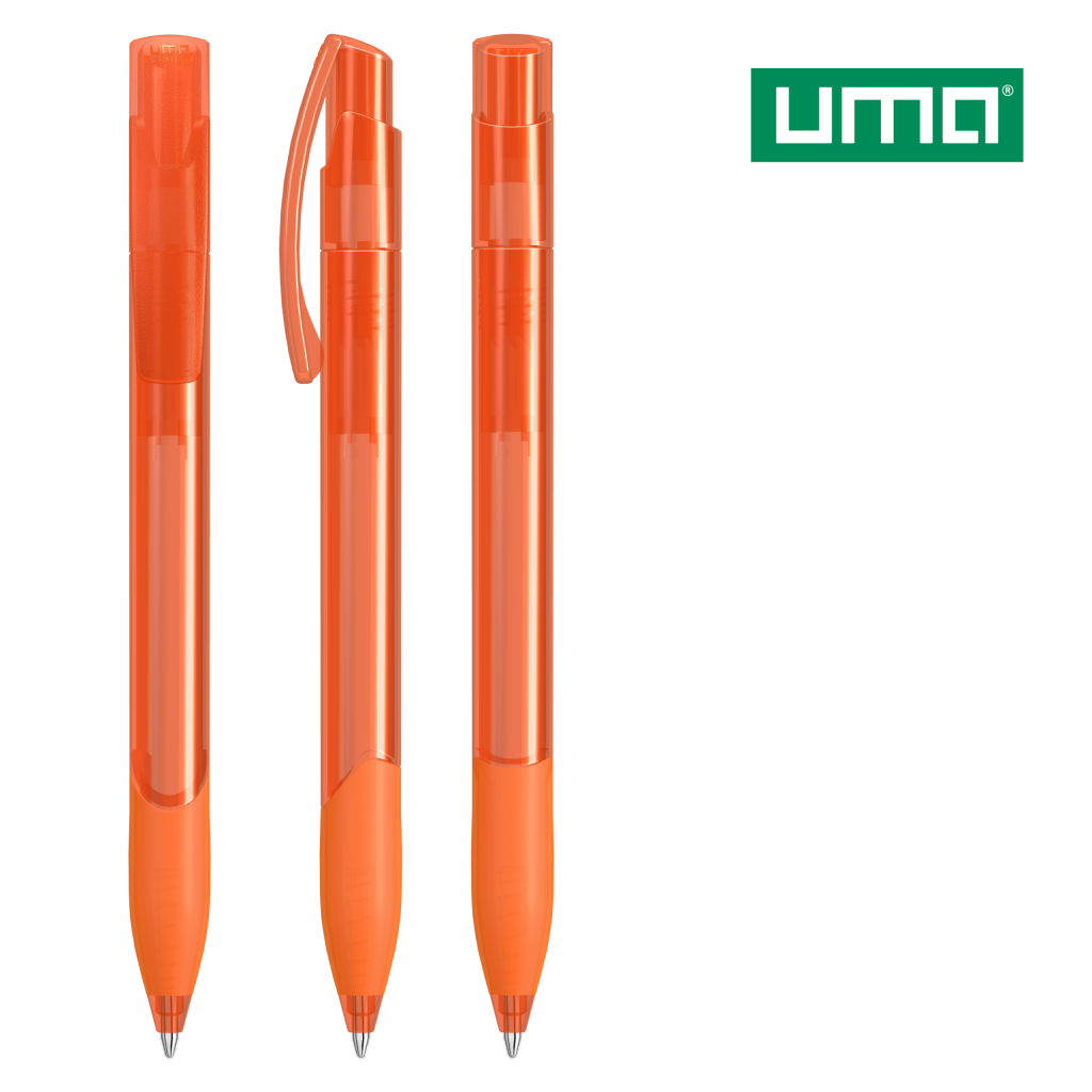 UMA OMEGA grip transparent Druckkugelschreiber – Orange