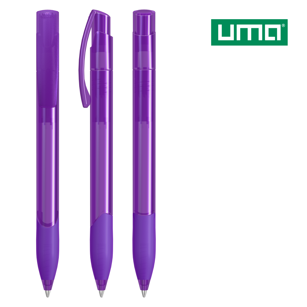 UMA OMEGA grip transparent Druckkugelschreiber – Violett