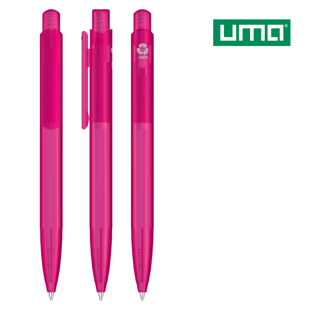 UMA STAGE frozen RECY Druckkugelschreiber – Magenta