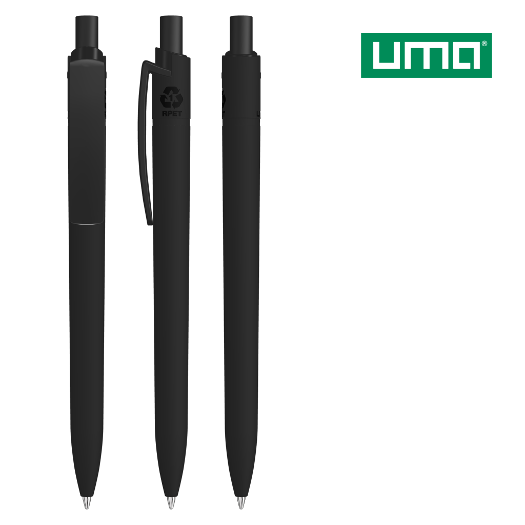 UMA RECYCLED PET PEN STEP F GUM Druckkugelschreiber – Schwarz