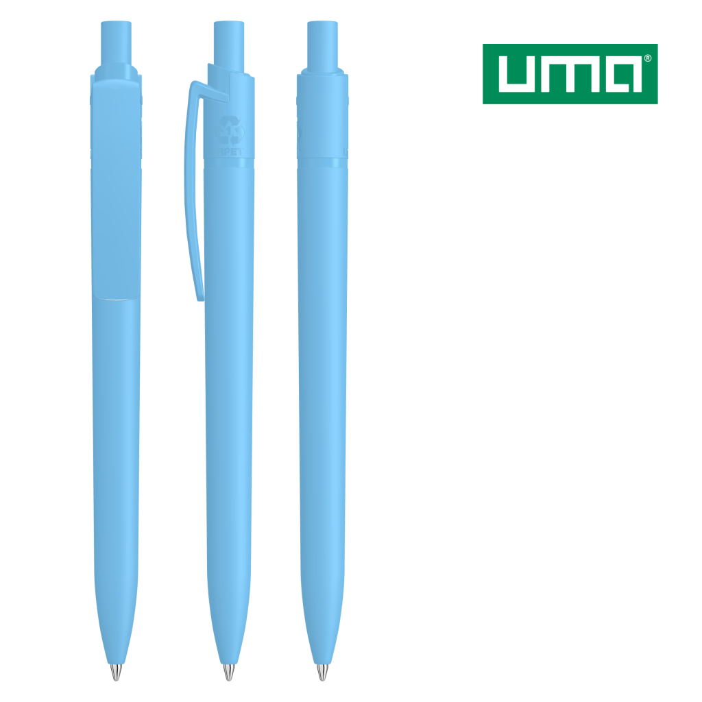 UMA RECYCLED PET PEN STEP F Druckkugelschreiber – Hellblau