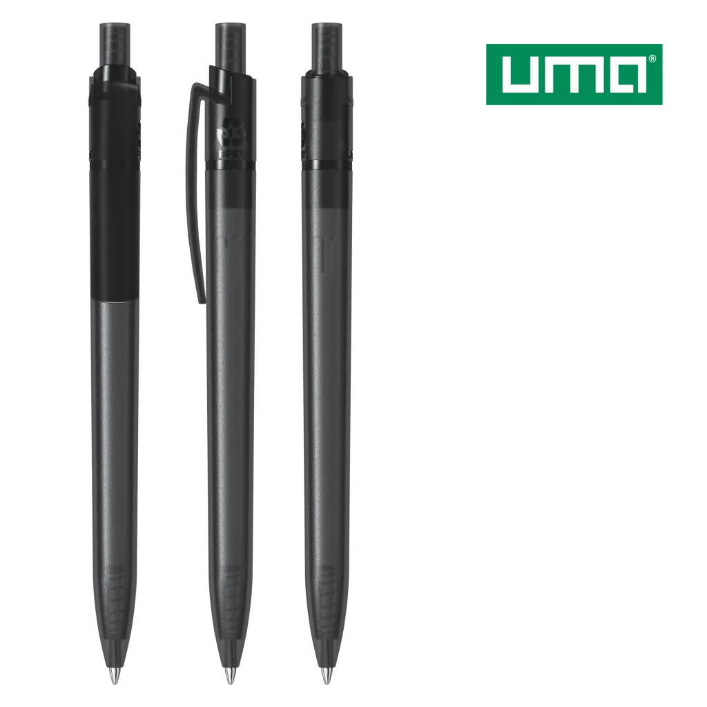 UMA RECYCLED PET PEN STEP frozen Druckkugelschreiber – Anthrazit