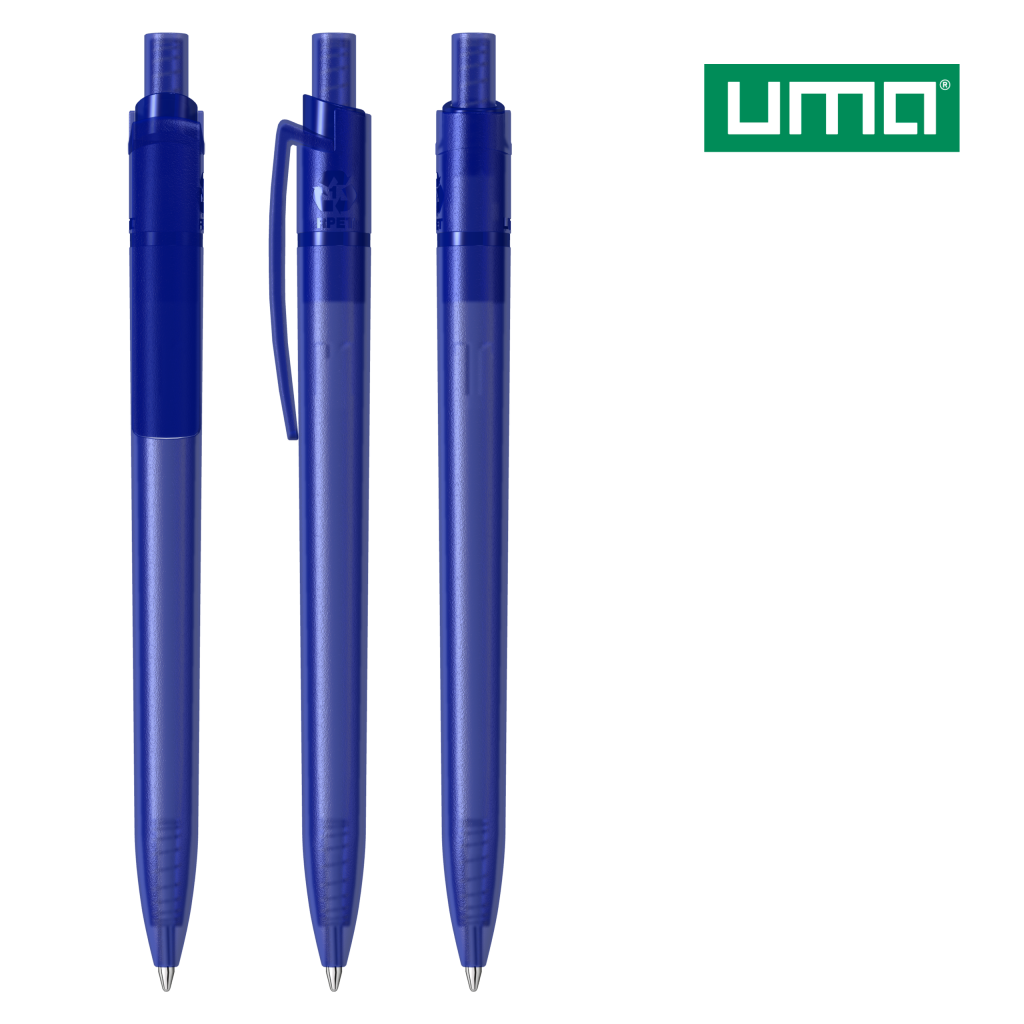 UMA RECYCLED PET PEN STEP frozen Druckkugelschreiber – Blau