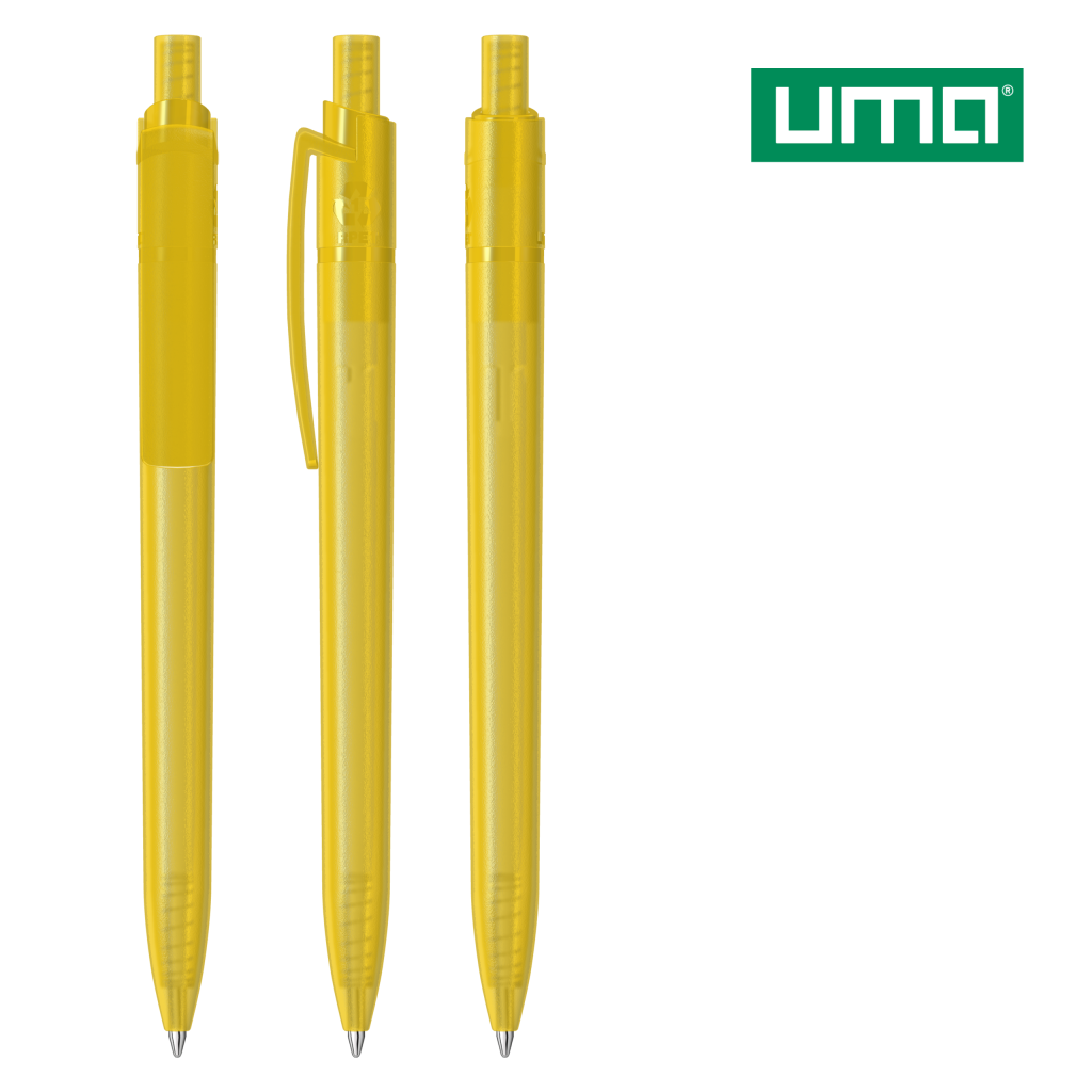 UMA RECYCLED PET PEN STEP frozen Druckkugelschreiber – Gelb