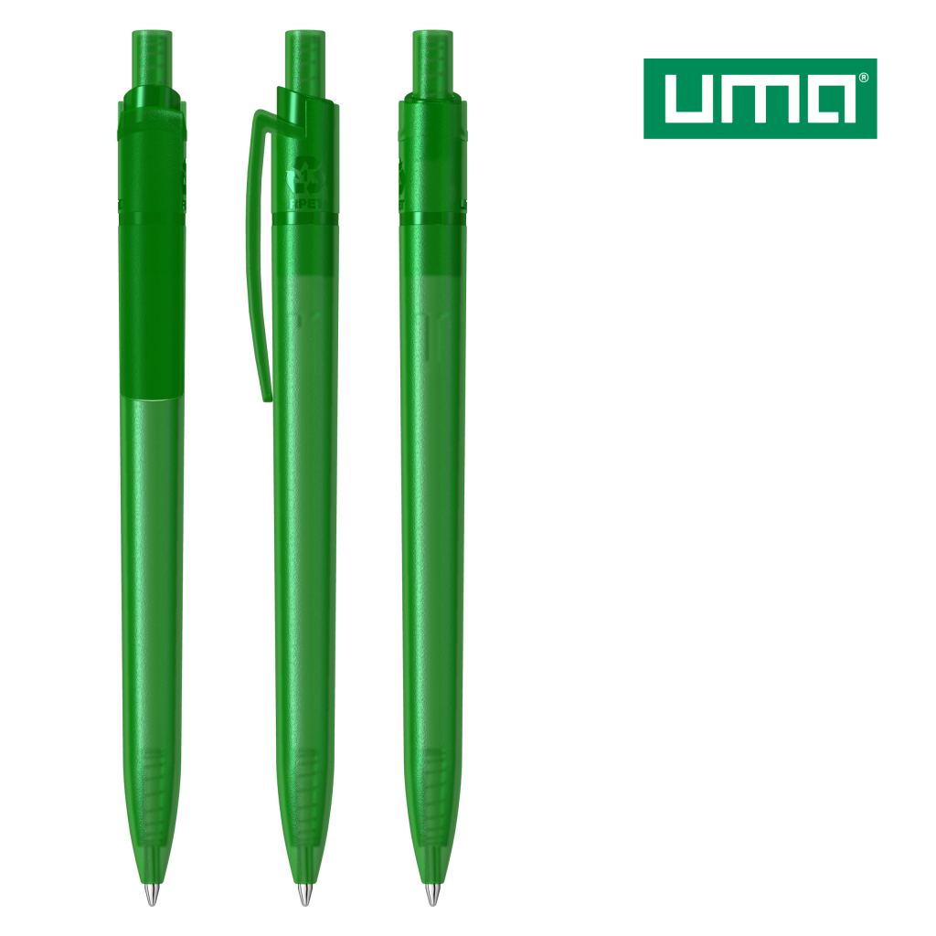 UMA RECYCLED PET PEN STEP frozen Druckkugelschreiber – Grün