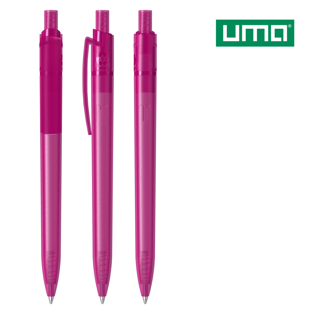 UMA RECYCLED PET PEN STEP frozen Druckkugelschreiber – Magenta