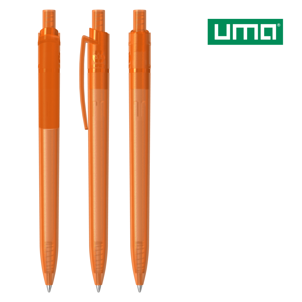 UMA RECYCLED PET PEN STEP frozen Druckkugelschreiber – Orange