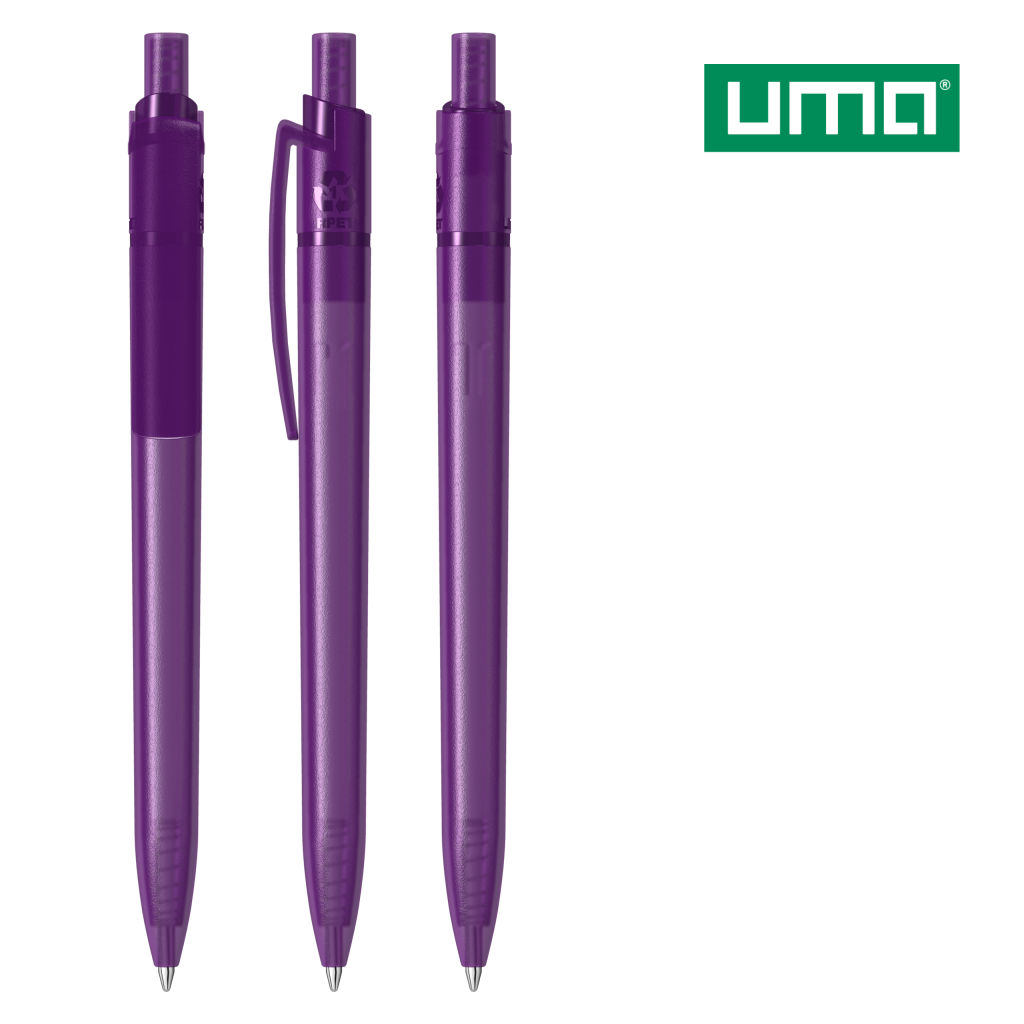 UMA RECYCLED PET PEN STEP frozen Druckkugelschreiber – Violett