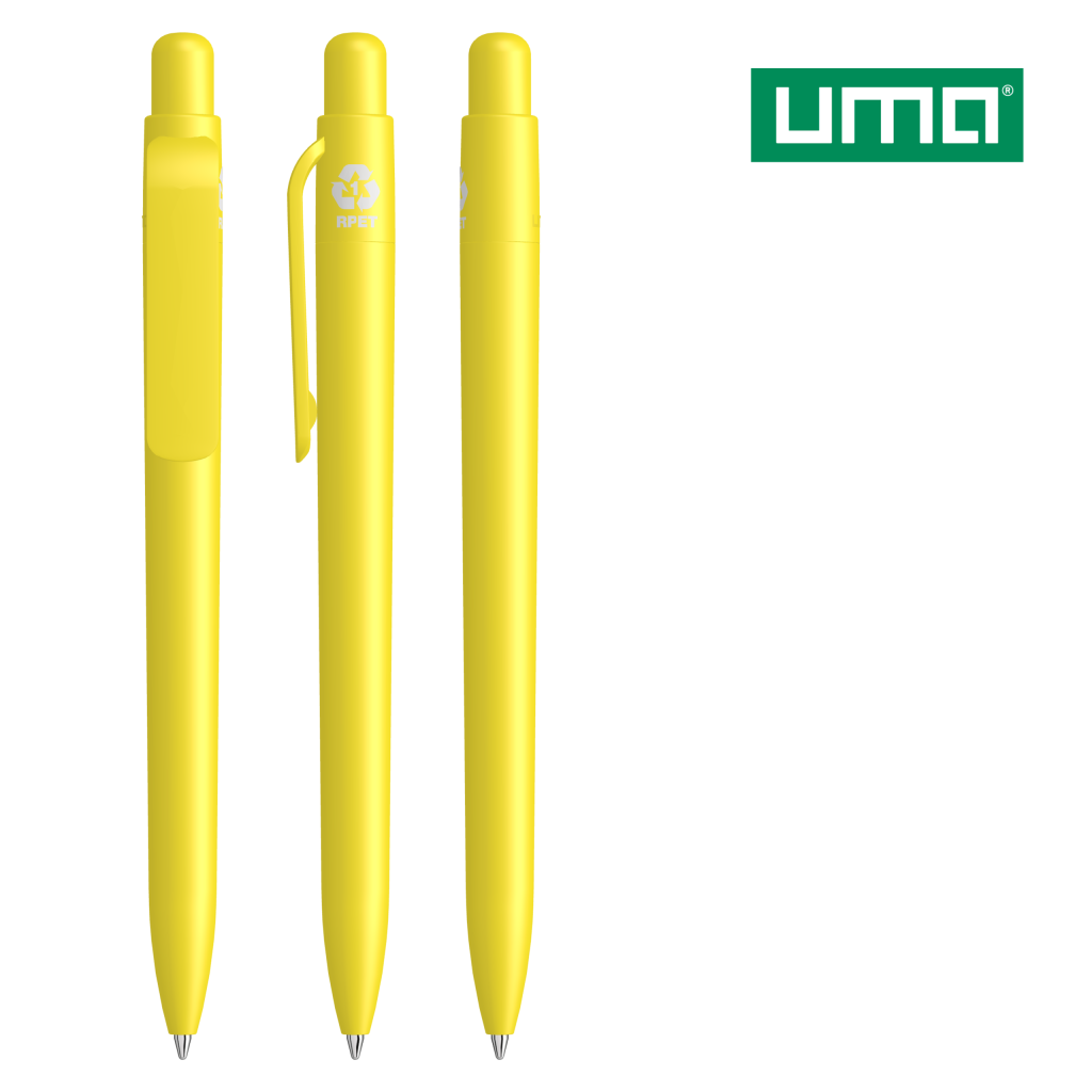UMA RECYCLED PET PEN FUTURE F Druckkugelschreiber – Gelb