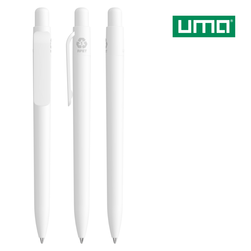 UMA RECYCLED PET PEN FUTURE F Druckkugelschreiber – Weiß