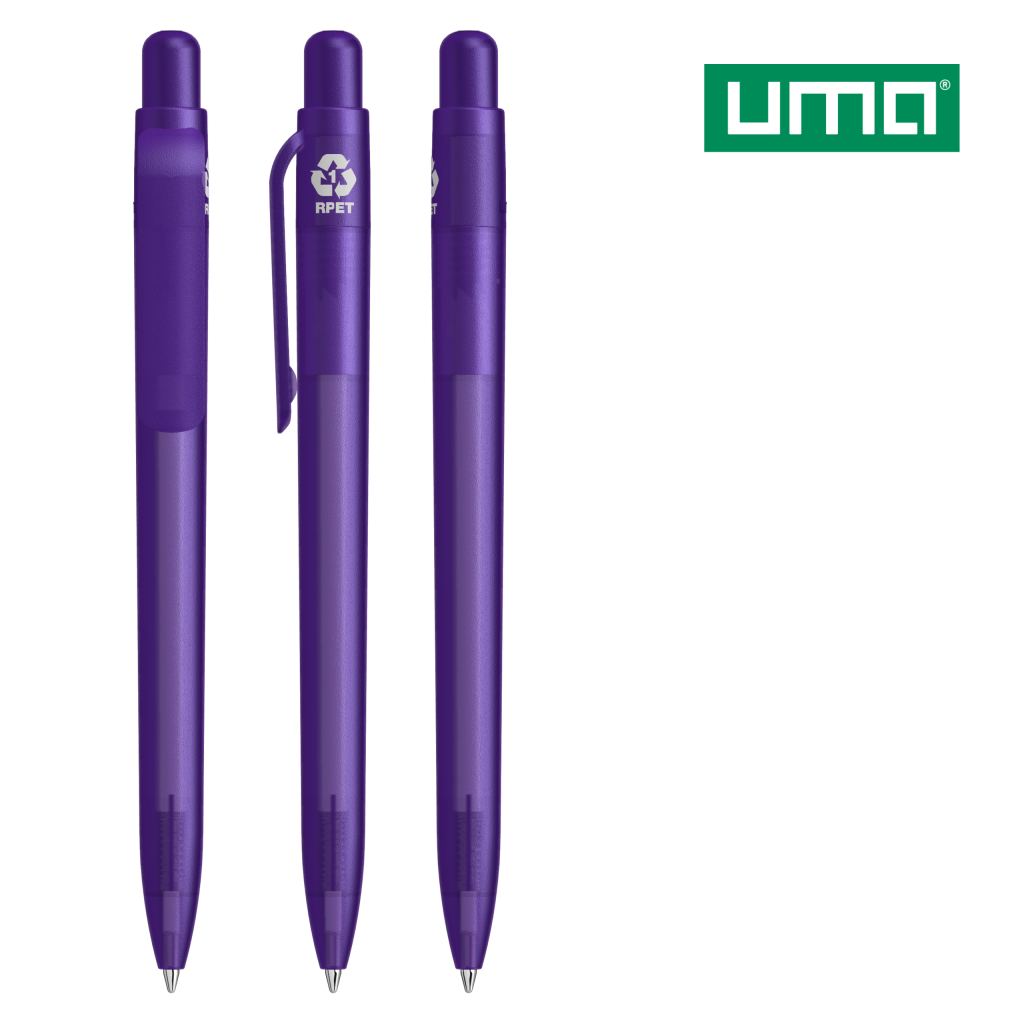 UMA RECYCLED PET PEN FUTURE frozen Druckkugelschreiber – Dunkelviolett