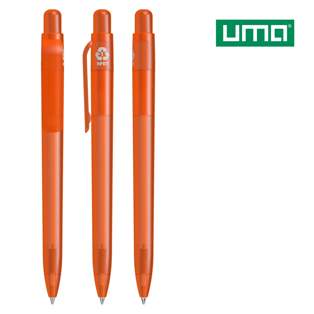 UMA RECYCLED PET PEN FUTURE frozen Druckkugelschreiber – Orange