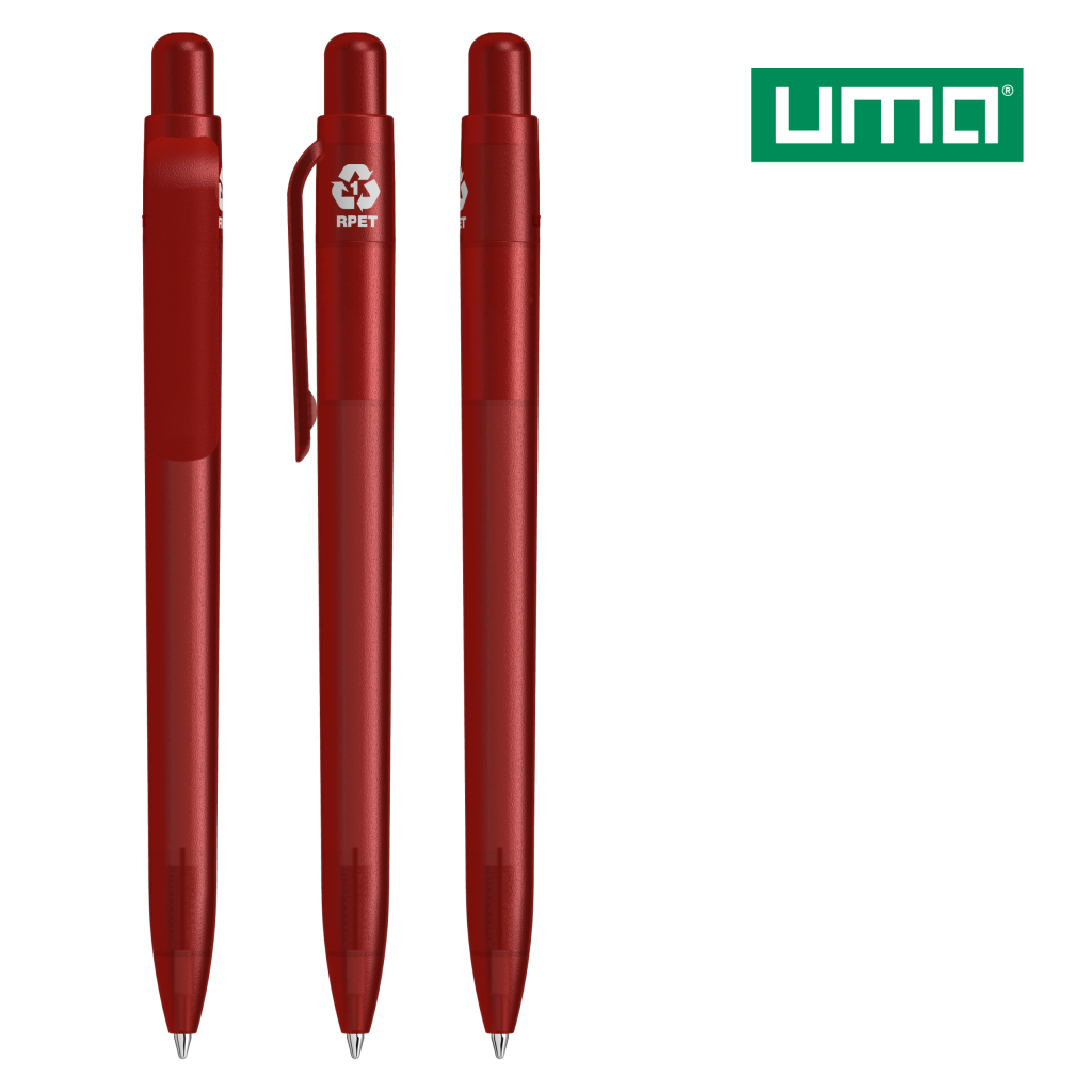 UMA RECYCLED PET PEN FUTURE frozen Druckkugelschreiber – Rot