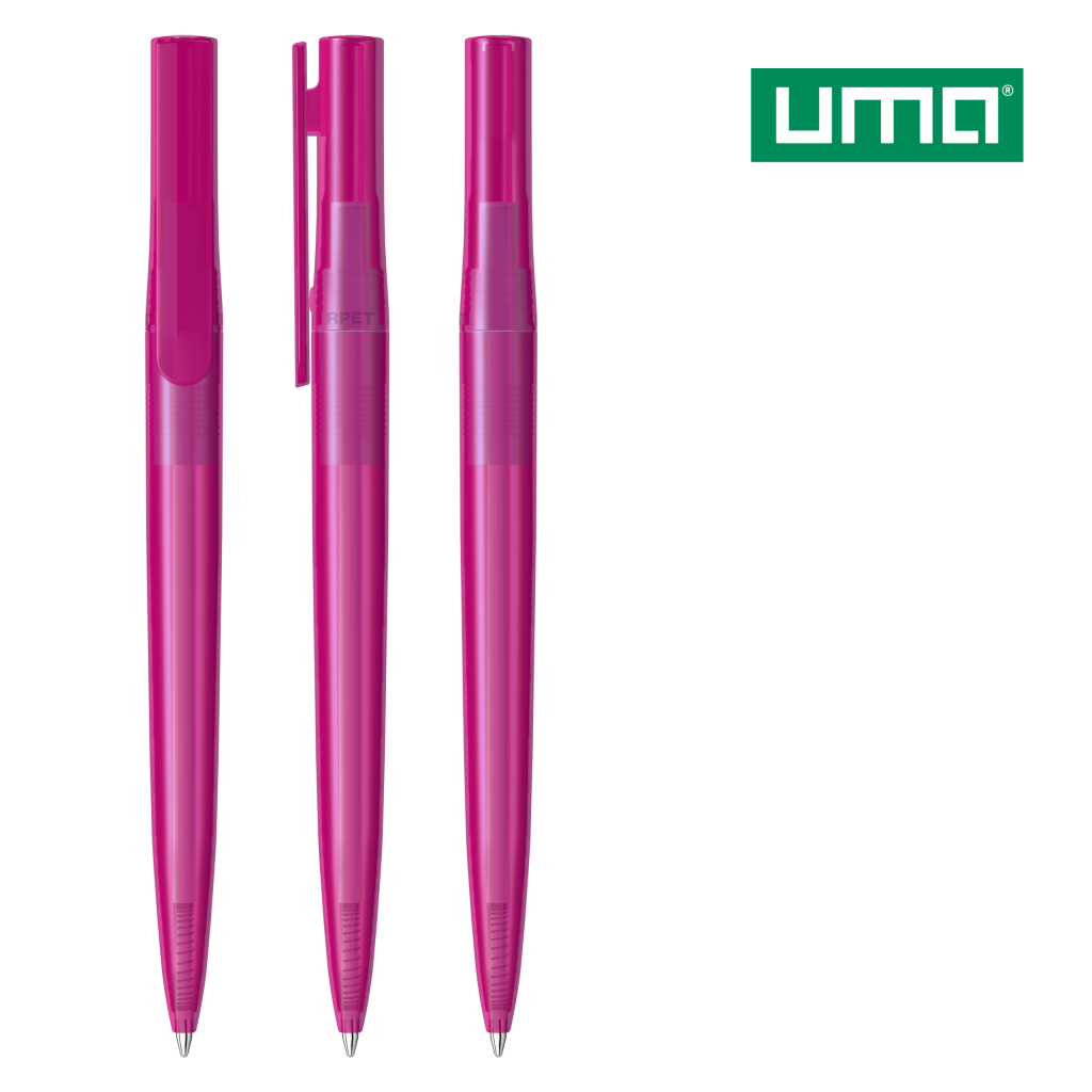 UMA RECYCLED PET PEN switch transparent Drehkugelschreiber – Magenta