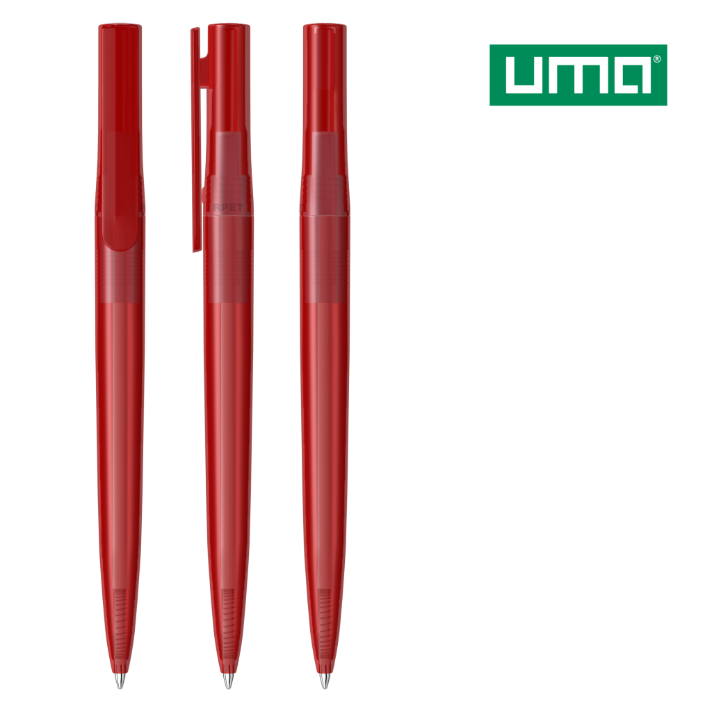 UMA RECYCLED PET PEN switch transparent Drehkugelschreiber – Rot